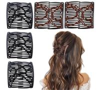 Suptizizkz 5 pettini elastici magici per capelli, pettine elastico regolabile, fermaglio per capelli per donne e ragazze, senza rughe, forcine per capelli, stile vintage, per capelli ricci