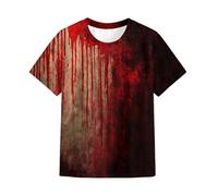 SUPTTING Camicia estiva da ragazzo colorata, traspirante, con colletto a bottoni, a maniche corte, stile retrò, astratto, motivo a righe, per feste di famiglia