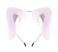 SUPTTING Carnevale unisex orecchie animali peluche carino cerchietto con pelliccia sintetica flessibile accessorio costume Kawaii motivo animali orecchie lupo effetto realistico cosplay per convention