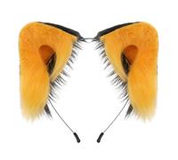 SUPTTING Carnevale unisex orecchie animali peluche carino cerchietto con pelliccia sintetica flessibile accessorio costume Kawaii motivo animali orecchie lupo effetto realistico cosplay per convention