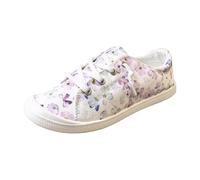SUPTTING Ciabatte in tela da donna, comode, leggere, antiscivolo, senza chiusura, per il tempo libero, per il parco, Stile V01 viola, 39 EU