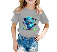 SUPTTING Fantastica maglietta da donna con spalle scoperte, asimmetrica, maniche corte, maglietta grafica casual, artistica, grafica a balena, colore sfumato, maglietta estiva per il tempo libero