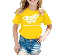 SUPTTING Maglietta per bambini, solidaria, significativa, scollo rotondo, a maniche corte, con scritta in lingua inglese "Giorno della memoria", per eventi scolastici