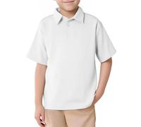 SUPTTING Polo da ragazzo, a maniche corte, in tessuto strutturato, per bambini, con bottoni, divisa scolastica, comoda, leggera, estiva, elegante, per il tempo libero, per la scuola, le vacanze, lo