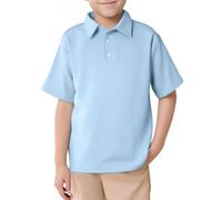 SUPTTING Polo da ragazzo, a maniche corte, in tessuto strutturato, per bambini, con bottoni, divisa scolastica, comoda, leggera, estiva, elegante, per il tempo libero, per la scuola, le vacanze, lo