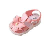 SUPTTING Sandali da ragazza, leggeri e flessibili, con chiusura regolabile, con punta aperta, scarpe estive, graziose principesse, dettagli glitterati, sandali estivi, Stile Q02 rosso, 16 EU