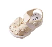 SUPTTING Sandali da ragazza, leggeri e flessibili, con chiusura regolabile, con punta aperta, scarpe estive, graziose principesse, dettagli glitterati, sandali estivi, Stile Q01 kaki, 17 EU