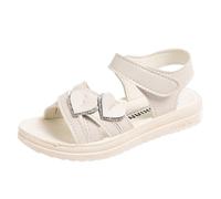 SUPTTING Simpatici sandali da principessa, antiscivolo, comodi e aperti, in pizzo regolabile, scarpe estive, da trekking, da spiaggia, per Kita estive, per vacanze al mare, Stil-t02 Bianco, 29