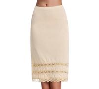 SUPTTING Sottogonna da donna opaca basic funzionale, pantaloncini di sicurezza a vita alta, lunghezza corta, con bordo in pizzo, modellante, slim fit, per sotto il vestito, Stil-f01 Beige, M