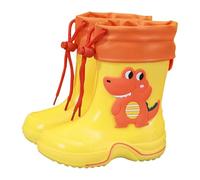 SUPTTING Stivali di gomma per bambini, impermeabili, antiscivolo, carini, con coulisse, suola profilata, motivo animale, per giocare sotto la pioggia, visita in fattoria, Stile-x05 Giallo, 2-3 Anni