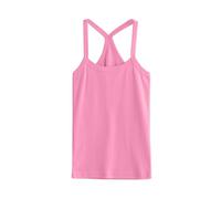 SUPTTING Top estivo da ragazza, comodo, traspirante, con spalline incrociate, con spalline sottili, basic casual, in tinta unita, per lezioni di ginnastica