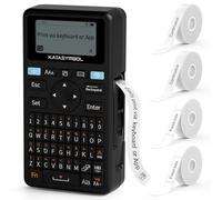 SUPVAN E11 Etichettatrice Bluetooth con 4 Nastri, Supporta Tastiera e App con 40+ Font e 600+ Icone, Stampante Etichette Adesive Ricaricabile senza Inchiostro per Casa, Cucina, Ufficio, Scuola