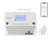 SUPVAN E12 Bluetooth Etichettatrice, include 4 rotoli di etichette adesive, compatibile con tastiera QWERTY & App (660+ icone) e LCD retroilluminato, ricaricabile, per casa, ufficio, scuola, bianco