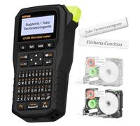 SUPVAN G15M Mini Stampante per Etichette da Tastiera con Batteria, Compatibile 6-15mm Carta/Tubi Termorestringenti, Ideale Casa-Ufficio-Industria, Include 2 Rotoli: 12mm Bianca + Tubi Termo