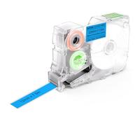 SUPVAN G15m Serie Etichette a Termotrasferimento Continue, 12mm x 7.5m, Impermeabili, Resistenti alle Alte Temperature, Non Sbiadenti, Esterno & Interno, Nero su Blu