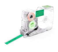 SUPVAN G15m Serie Etichette a Termotrasferimento Continue, 9mm x 7.5m, Impermeabili, Resistenti alle Alte Temperature, Non Sbiadenti, Esterno & Interno, Nero su Verde