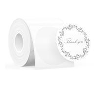 SUPVAN T50M Serie Nastro Etichette, Rotonda Φ50mm 150 Etichette/Rotolo Ricarica Originale Termica Laminata, Impermeabile, Olioresistente, Ad Alta Adesività, Auto-Rilevante, Nero Su Bianco