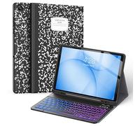 Supveco Custodia per tastiera per Samsung Galaxy Tab A11+ Plus 11" modello 2026 (SM-X230/X236/X238) - 7 colori retroilluminati wireless staccabile Folio Keyboard Cover con S Pen Holder,Notebook