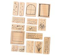 SUPVOX 1 Scatola Timbri in Legno Romantici con Elementi Floreali Kit DIY e Leggero per Scrapbooking Album Diario e Decorazioni Creative