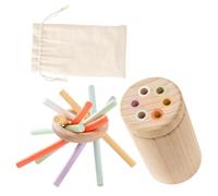 SUPVOX 1 set Bastoni Legno per Educativo Montessori per Sviluppo Motorio e Sensoriale per Migliora Concentrazione e Consapevolezza