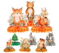 SUPVOX 1 Set Ornamenti per Feste Shower nei Boschi Arredamento Falso Primo Decorazioni Boschive Ornamento di Compleanno Decorazioni A Nido d'Ape Animali Carta 9 Pezzi