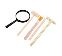 SUPVOX 1 Set Strumenti per Archeologico per Kit Strumenti per Escavazione Gemme con Martello Pennello Scalpello e Ingrandimento Educativo Sicuro e Resistente per Attività e Apprendimento