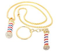 SUPVOX 1 Set Tornando collana leggera barbiere catena di collana da uomo portachiavi con ciondolo portachiavi Keeychain decorativo da parrucchiere catena chiave lega D'oro