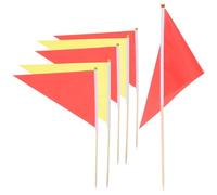 SUPVOX 10 bandiere triangolari grandi per esterni, prati, giardini, fognature, pali in legno, colori casuali