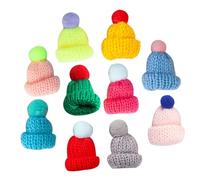 SUPVOX 10 Mini Cappelli Natalizi in Maglia per Decorazioni DIY Accessori per Natale e Bambole Cappellini Artigianali in Morbido Colori Misti per Feste e Creatività