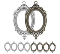 SUPVOX 10 Pezzi Base Pendente con Castone in Lega 40x30mm, Lunetta Artigianale Vuota per Creazione Gioielli Fai da Te, Accessori per Ciondoli Vintage per Collane e Braccialetti