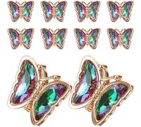 SUPVOX 10 Pezzi Bottoni per Cucire Strass a Farfalla, Bottoni Decorativi per Cappotti e Camicie, Pulsanti Compatti in Metallo per Abbigliamento Fai da Te