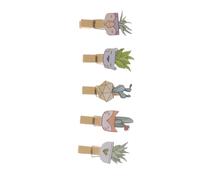 SUPVOX 10 Pezzi Mini Mollette in Legno a Forma di Cactus Creative e Cartoon con Corda in Juta per Foto e Lavoretti Creativi, Clip Multiuso per Carte e Artwork