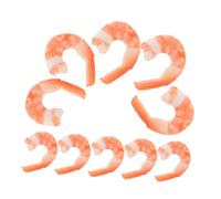 SUPVOX 10 Pezzi Modelli Gamberetti Sgusciati Realistici in PVC Decorazione Cibo Finto per Display Ristorante Gioielli Cosplay e Accessori Cucina Simulazione Dettagliata e Resistenti