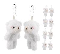 SUPVOX 10 Pezzi Pendente Dell'orso Piccoli Giocattoli Da Orso Animale Di Pezza Di Halloween Portachiavi in peluche Con Orso Simpatici Portachiavi Per Donna Beige Peluche Corto