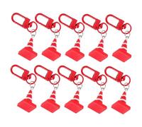 SUPVOX 10 Pezzi Portachiavi Resina Forma di Cono Stradale Rosso Ciondolo Decorativo con Gancio per Borse Zaini e Chiavi Accessori Festa e Bomboniere Originali