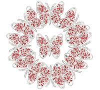 SUPVOX 10 Pezzi Toppe Adesive Decorativo Farfalla Rosso in Resina Leggera Facile da Conservare per Abbigliamento e Accessori 6x6cm