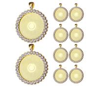 SUPVOX 10 Pezzi Vassoi Pendenti Fai da Te Strass 25 Mm Base in Lega Dorata per Cabochon Rotondi Vuoti, Ciondoli per Creazione di Gioielli Foto, Forniture Artigianali per Hobby Creativi