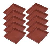 SUPVOX 10 Pezzi Vassoi Sottovasi Quadrati in Plastica Resistente Colore Mattone Piatti per Piante in e Bonsai Adatti per ed Esterni Facili da Pulire e Riutilizzabili