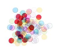 SUPVOX 100 Chips Colorati Trasparenti per Giochi Bingo Marcatori e Contabilità per Attività Educative e Giochi Colore Casuale
