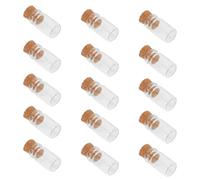 SUPVOX 100 Mini Bottiglie di Vetro Trasparente con Tappo di Sughero 1 Ml - Piccoli Barattoli Decorativi per Raccolta Chioma, Bomboniere Fai da Te e Idee Regalo Natalizie