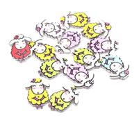 SUPVOX 100 Pezzi Bottoni in Legno a Forma di Pecora Base Bianca Bottoni da Cucito Decorativi Colorati Accessori per Progetti Fai da Te Scrapbooking e Maglieria