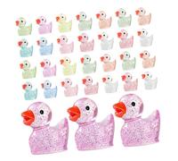 SUPVOX 100 Pezzi Mini Resin Ducks Luminescent Small Animal Figures Glow In The Dark For Aquarium Fairy Garden Micro Landscape Home Decor