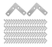 SUPVOX 100 Pezzi Piastra di Fissaggio Design Multibuchi Argento in Acciaio Inossidabile Riutilizzabile e Metallo Rinforzato per Porte e Finestre per Manutenzione Domestica DIY
