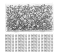 SUPVOX 1000 Pezzi Piramidali Rivetti da 10mm in Ferro Argento Quadrati per | Stile Punk Retrò, Effetto Tridimensionale, Installazione Semplice, Adatti a Abiti e Accessori