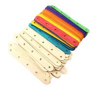 SUPVOX 100pcs Legno abbassalingua Legno Artigianato bastoni Popsicle bastoni di per Artigianato Fai da Te Disegni creativi con Foro (colorato e Natura Colore)