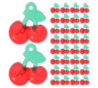 SUPVOX 100pezzi Ciondoli Ciliegia in Resina per Creazioni di Gioielli Perline di Frutta per Braccialetti e Collane Fai da Te Accessori per Creazione di Gioielli Preforati