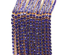 SUPVOX 10m Catena di Cristallo Strass Catena Catena Perline Chiudi Catena Trim Cucito per Gioielli Artigianato Fai da Te (Blu Scuro)