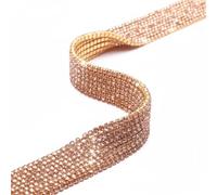 SUPVOX 10m Catena di Cristallo Strass Catena di Perline Chiudi Trim Cucito per Gioielli Artigianato Fai da Te (Champagne)