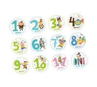 SUPVOX 12 Adesivi Mensili per con Animali Creativi e Riutilizzabili per Festeggiare Del per Album Fotografici e Condivisioni Social Media