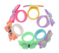 SUPVOX 12 Anelli a Farfalla in Plastica per Bambine, Giocattoli ad Anello Leggeri e Colorati per Feste di Compleanno e Bomboniere per Bambini